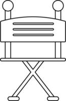 Stroke style of director chair icon for sitting. vector