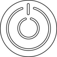 Stroke style of power button icon for cinema concept. vector