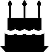 negro y blanco pastel con ardiente velas icono. vector