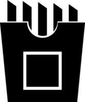 Glyph icon of french fries in Black and White color. vector