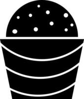 plano estilo maffin icono en negro y blanco color. vector