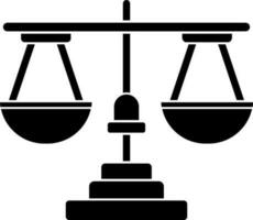 Black and White business balance icon in glyph style. vector