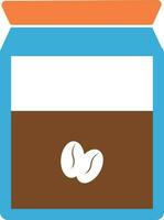 Coffee container in blue and orange color. vector