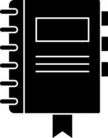 negro y blanco documento archivo glifo icono. vector