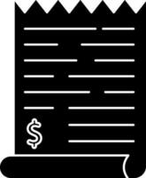 Black and White invoice icon in flat style. vector