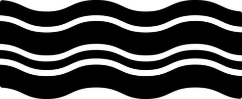 Black and White illustration of bacon icon. vector