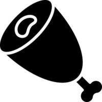 Chicken leg or ham icon in Black and White color. vector
