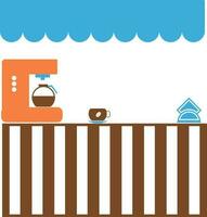 Street coffee stand in flat style. vector