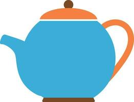 Kettle made by blue and orange color. vector