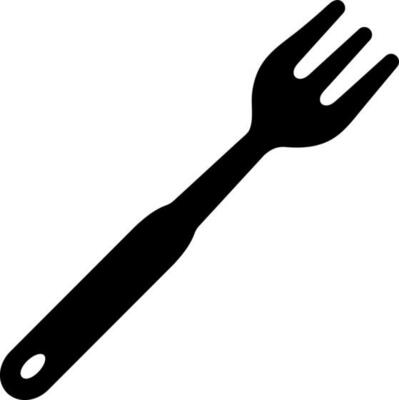 Glyph fork icon in flat style.