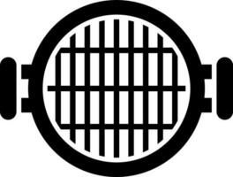 Top view of grill icon in Black and White color. vector