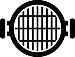 Top view of grill icon in Black and White color. vector