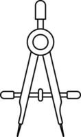Creative icon for geometric element is compass. vector