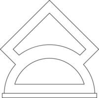 Black line art illustration of tissue box in flat style. vector