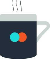 Icon of color cup with coffee in illustration. vector