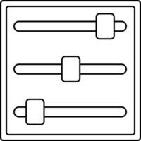 Adjustment music line icon in illustration. vector