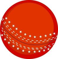 Shiny flat illustration of cricket ball. vector