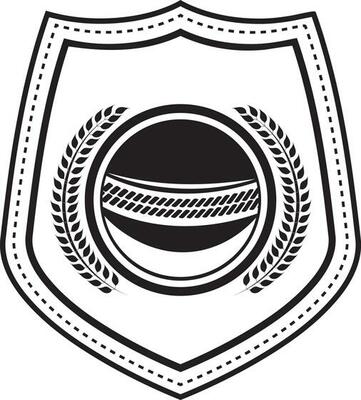 Black illustration of a shield for Cricket.