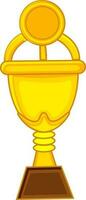 Yellow color trophy in flat style. vector