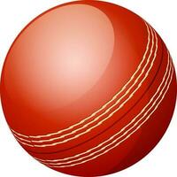 Glossy red color cricket ball. vector