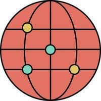 Globe or social network connection icon. vector