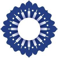 Blue and white flower made by bats, balls. vector