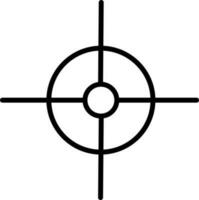 Crosshair pointer icon in black and white color. vector