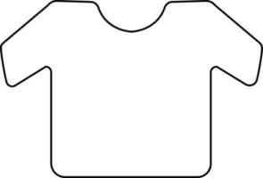 Tshirt in black line art. vector