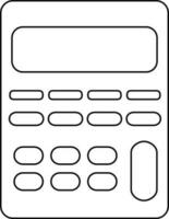 Isolated calculator in black line art. vector