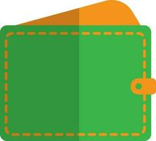 Wallet in green and orange color. vector