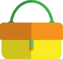 bolso en naranja y amarillo, verde color. vector