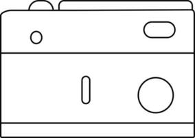 Illlustration of a camera in black line art. vector