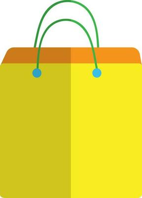 Shopping bag in yellow and green color.