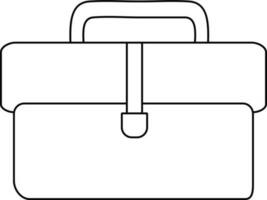 Illustration of a briefcase bag in black line art. vector