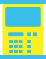 Cash machine in yellow and blue color. vector