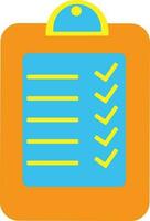 Blank checklist in orange and blue color. vector