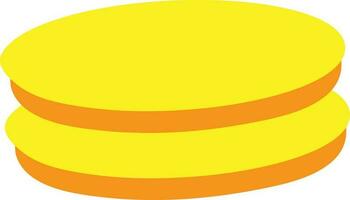 Yellow and orange coins on white background. vector