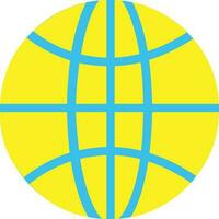 Earth globe in blue and yellow color. vector