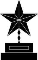 Star trophy award in Black and White color. vector