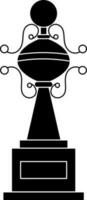 Black and White trophy award in flat style. vector