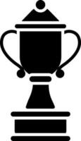 Glyph icon of trophy cup in Black and White color. vector