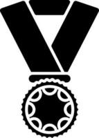 Flat style icon of medal in Black and White color. vector