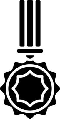 Sign or symbol of medal or badge isolated in Black and White color.