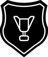 Shield icon with cup sign or symbol in Black and White color. vector