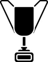 Black and White icon of champion trophy. vector