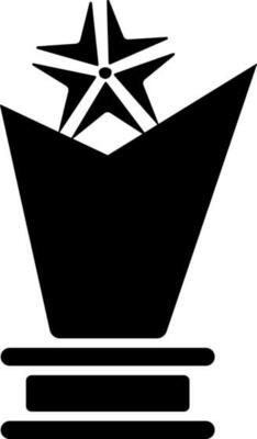 Stylish trophy or award glyph icon.