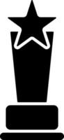 Stylish trophy icon in Black and White color. vector