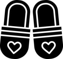 Glyph illustration of slippers icon. vector