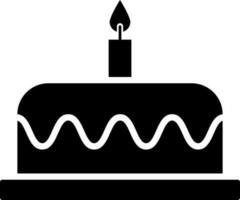 Black and White illustration of cake icon or symbol. vector