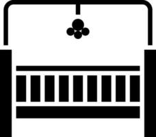 Baby cradle icon in flat style. vector
